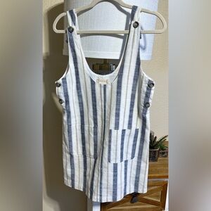 Striped Linen Button Dress